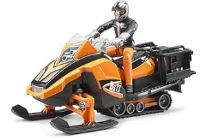 Snowmobile with Driver and Accessories