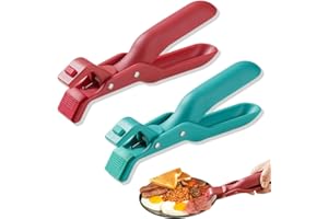 QOMJUFA Lot de 2 pinces pinces multifonctions anti-brûlure en silicone,pince isolante en silicone,pince anti-brûlure,pince anti chaleur pour isoler la chaleur et les brûlures