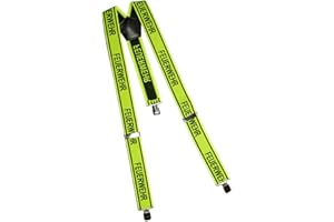 FEUERWEHRSTORE Hosenträger Feuerwehr neongelb Stretch Material Y-Form Größenverstellbar