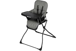 Bebeconfort Lily, Baby Highchair, 6 Months - 3 Years, 9-15 kg, Ultra Compact Fold, Lightweight Highchair (4 kg), Easy to Keep Clean, Soft Padded Comfort, Easy One Hand Fold, Tinted Grey