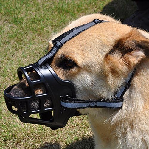 JYHYEU Soft Silica Gel Dog Muzzles,Adjustable Anti Biting Chewing Barking Training Dog Muzzle/Black-3