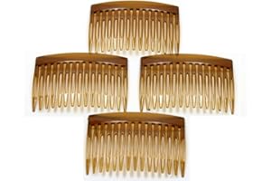 Arranview Jewellery Brown side combs in strong plastic. Pack of 4 hair combs