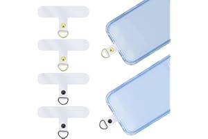 RYMAUP® 4 piezas para teléfono móvil, conector universal de correa de teléfono con anillo de metal para la seguridad del teléfono móvil, protección contra caídas