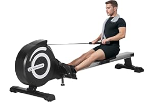 HOMCOM wioślarz domowy, składany, magnetyczny, cichy, 8 poziomów oporu magnetycznego, aluminiowy suwak, wielofunkcyjny wyświetlacz LCD, stal aluminiowa, ABS, czarny/srebrny