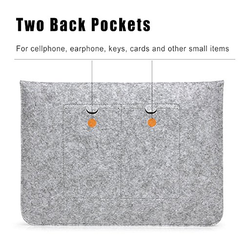 GENORTH® Filz Sleeve Hülle Ultrabook Laptop Tasche für MacBook Air & Macbook Pro 13,3 Zoll, MacBook Pro Retina 13 Zoll Grau (13 Zoll, Grau) - 3