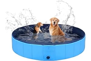 TILZ GEAR Tilz Pataugeoire pour chien – Piscine pliable en plastique pour enfants et chats de taille moyenne – Piscine portable pour jeux en plein air en PVC (taille M : 80 cm x 20 cm)