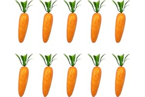 ALLY-MAGIC 10 x Mini Glitter Carrots, Easter Carrots Bunny Egg Hunt Bonnet Craft Decoration Accessories Mini Artificial Carrot Decorations Easter Decor Y7MNHLBZS (10pcs)