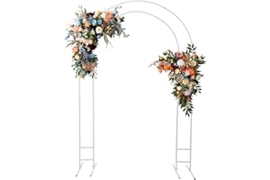 RAINWEEL Hochzeitsbogen Ballonbogen Doppelrohr Arch Gartenbogen Traubogen 150 * 50 * 220cm Metall Ständer Blumenbogen Hintergrund Dekor für Hochzeit,Party, Garten (Weiß)