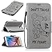 Produktbild Nancen Samsung Galaxy S6 / G9200 (5,1 Zoll) Hülle, [Bär - Don't Touch My Phone] Serie Weich Leder Handyhülle Tasche Wallet Flip Case Book Cover Etui, Niedlich Bär Muster Design Ledertasche Lederhülle Schutzhülle mit Standfunktion Brieftasche und Kartenfächer