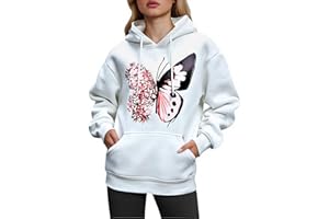 CMTOP Sudaderas Mujer con Capucha Casual Estampada Hoodie Cálido Polar Pullover Suelta y Cómoda Sweatshirt Moda Otoño e Invierno Camisetas con Bolsillo