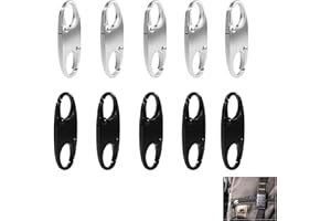 BATHEIDON Chiusure lampo da viaggio, 10 pezzi, antifurto, zaino con chiusura lampo, Clip di sicurezza per cerniere zaini per Borse, Zaini, Valigie, Portafogli, antifurto per zaino, e Resistente (Nero, Argento)