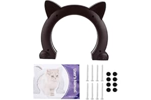 TITA-DONG Porta per Gatti Porta Interna, Porta per Gatti Porta per Animali Domestici Porta per Lettiera Nascosta Porta per Animali Domestici, Chiusura Sicura a Prova di Animali Domestici, Facile(Marrone)