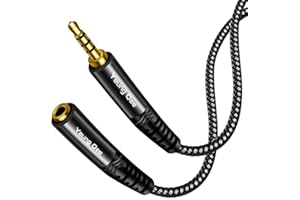 Yeung Qee Headphone Extension Cable 5M, 4 Pole Nylon Braid 3.5mm TRRS Male to Female Lossless Stereo Audio Adapter Extension Cable for Tablet/PC/ PS4 and More (5M)