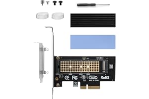 RTDHO M.2 NVMe SSD to PCIe 4.0 X4 Adapter, PCIe M.2 Adapter with Heatsink, Pcie to NVME Adapter for 2280/2260/2242/2230 Drives, High-Speed PCI M.2 Expansion Card