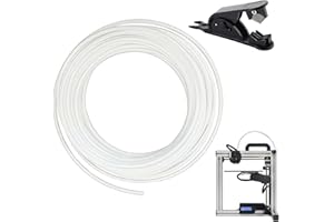 Xyvor 10 Metri Tubo Ptfe Con Taglierina, 2.5 mm ID × 4 mm OD, 3D Stampante Ptfe Teflon Tubo, Tubo di Teflon PTFE, per Stampante 3D da 1.75 mm, per Bambu Lab A1/A1 mini/P1P/P1S/X1C (Bianco)