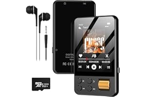 AGXOV 128Go Lecteur MP3, Lecteur MP3 Enfant avec Bluetooth 5.4 Écran Tactile 2.4", Baladeur MP3 Enfant Compatible avec FM-Radio, Sprachrecorder, E-Book-Reader (Noir)