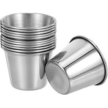 12x Edelstahl-Schnapsbecher 70ml - Bruchsicher, Rostfrei, Für Whisky, Camping & Partys, Silberfarben