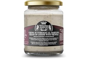 Valnerina Tartufi Käse- und Trüffelcreme | Sauce für Vorspeisen, Nudeln, Risotti, Fleisch, Fisch, Bruschette auf Käsebasis und weiße Trüffel | Glas 90 gr.