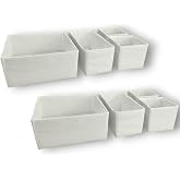 Balkan Room 8'li Beyaz &Ccedil;ekmece İ&ccedil;i D&uuml;zenleyici Organizer Set - &Ccedil;ok Ama&ccedil;lı Dolap İ&ccedil;i Kutu Seti