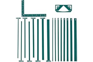 UNICRAFTALE 1 juego de plantillas de encuadernación de acrílico flexibles, paquete de encuadernación, verde azulado, herramienta simple para scrapbooking, 18 unidades, reglas en forma de T para