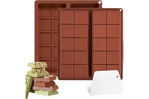 FLYGRRIV Schokoladenform Silikon, silikonform schokolade Mit 1 Schaber, 2 Stück tief schokoladenform dubai schokolade, Antihaftbeschichtung schokoladen form für Dubai Schokolade Praline Süßigkeiten