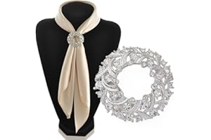 Gemini_Mall Elegant Silver Tone Clear Rhinestone Silk Scarf Buckle Clip Scarf Ring for Women