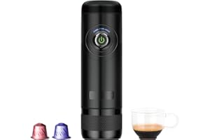 DREIKLANG - BE SMART Machine à expresso portable sans fil Machine à café électrique 12 V voyage voyage en voiture, camping, bateau, randonnée compatible Nespresso Starbucks L'OR 15 bar batterie rechargeable