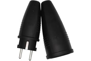 FELETEC ABL Rubber Schuko Plug and Earthing Contact Coupling 230 V Power Plug for Extension Cable