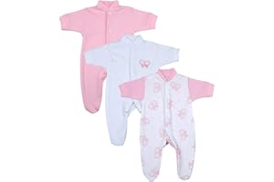 BabyPrem Bébé Prématuré Lot de 3 Grenouillères Pyjama Dors Combinaison Filles