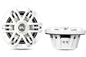 RECOIL M0-65W 177mm（6,5 Zoll） 2-Wege Marine-Lautsprecher (Paar) – 240W, 4 Ohm, mit weißen Grills – für Boote & UTV/ATV