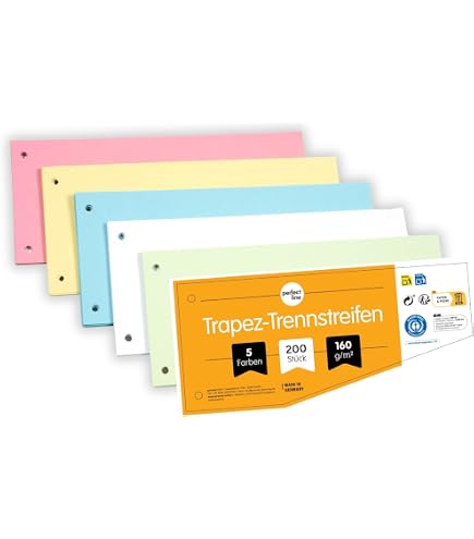 200 Intercalaires Carton Recyclé Oxford 190g/m² - 4 Couleurs 10.5x24cm - Perforés 2 Trous