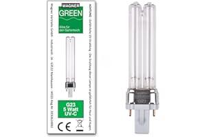 WAGNER GREEN ALLES FÜR DEN GARTENTEICH Wagner Green UVC Ersatzlampe Sockel G23 PL-S Wasserklärer Leuchtmittel Lampe Teich Filter (5 Watt)