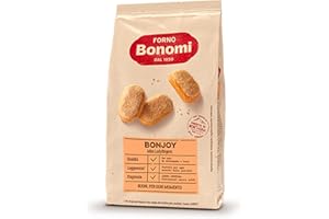 Forno Bonomi Bonjoy mini Classico, biscotti confezionati leggeri e gustosi, ideali per la preparazione di dolci o per una sana colazione. Confezione da 200g