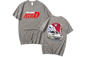XSLGOGO Manga Initial D T-Shirts Takumi Fujiwara Top Bunta Fujiwara Tee Fujiwara AE86 Summer Top T-Shirts Japan Anime Initial D Clothing