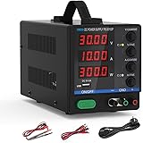 DC Power Supply, Dr.meter Bench Power Supply (0-30 V 0-10 A), LED Display Multifuncitonal Variable Power Supply with USB Inte