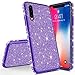 Produktbild Karomenic Silikon Hülle kompatibel mit Huawei P30 Pro Glänzend Bling Glitzer Schutzhülle Weiche TPU Handyhülle Diamant Dünn Slim Bumper Tasche Case Cover für Frauen Mädchen,Lila