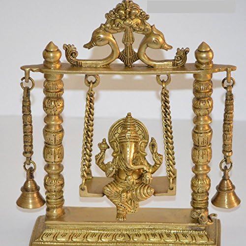 Figo Inc ® Hindu Religious Gift and Home Decor from India (Ganpati Bappa On Swing 10")