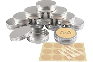 YANCAER 10 pezzi Barattoli di alluminio 100ml Argento - D83mm x H24mm Scatola Rotonda in Alluminio con Tappo a Vite Contenitori in Metallo per Lozione Crema Maschera Mini Candela