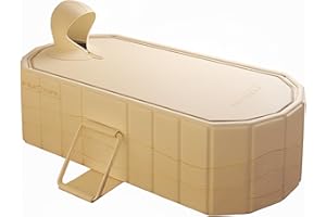 Simcat Hot and Ice Bath 2 in 1 Portable Tub for Adults, 150x55cm Foldable Bathtub 2 People, Freestanding Foldable Tub with Lid, Hot & Ice Bath with Thickened Insulation Layer (150x55x50 cm)