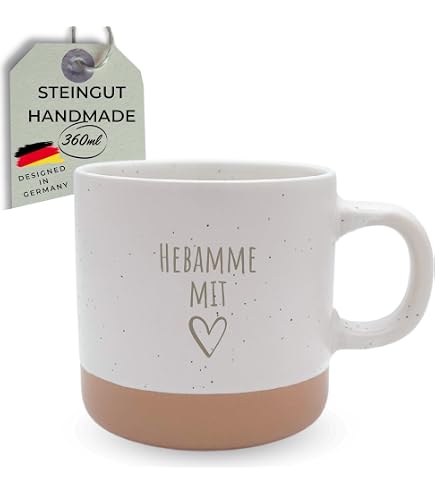 Personalisiertes Geschenk Für Hebamme – Tasse „Hebamme Mit Herz“ Mit Wunschname, 300ml, Spülmaschinenfest, Mikrowellengeeignet