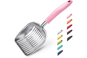 WePet Paletta per Lettiera Gatto Alluminio Setaccio per Gatt con Pala Profonda per Setaccio Rapido con Impugnatura Confortevole