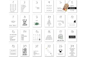 ‎PUK KRÄMMER GMBH Adventskalender Karten mit lustigen Motiven | 24 Karten für DIY Adventskalender | Weihnachtskarten mit Zahlen lustig | selber basteln | Geschenkkarten für Tüten Weihnachtskalender Erwachsene