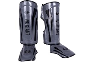 Chaoyilian Espinilleras de Boxeo,Kick Boxing Espinilleras,Espinilleras Kick Boxing Protección,Protectores De Piernas para Artes Marciales,Unisex,Protector de Piernas,para Sparring y Boxeo