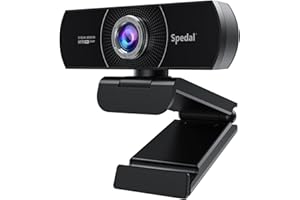 Spedal Webcam HD 1080p 60fps, USB pour PC avec Mise au Point Manuelle Deux Microphone Stéréo Caméra Web Streaming Portable pour Les Réunions Zoom Gaming Youtube et L'enregistrement Vidéo