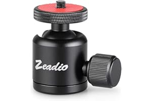 Zeadio Mini Ball Head Tripod Head with 1/4 Thread Hole for Cameras, DSLR, Monopod, Slider, Tripod etc
