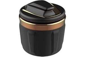 STOREBAO Auto Aschenbecher exklusiv für BMW 1/3/5/7 Serie und X1/X3/X5/X6, mit LED Licht und Deckel (Gold)