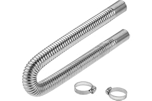 ‎DRELD DRELD 60cm Edelstahl Abgasrohr Abgasrohrleitung Kraftstofftank Auspuffrohr Auto Standheizung Abgasschlauch mit Zwei Edelstahlklammern für Stromerzeuger Diesel Heizung (60cm,25mm)