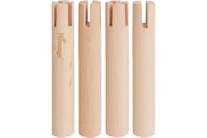 Niteangel Set of Beech Stilts for Elevating & Safely Setting Multi-Chamber Series Maze House or Hamster Wheel Platform (Set of 4 Stilts (5.9'' H))