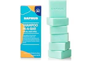 SAPHUS 6Pcs Shampoo Bars for Hair, Sulphate Free, Plastic Free, Blue