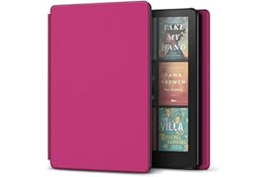 TNP PRODUCTS TNP Case for Kindle Paperwhite 12th Generation 2024 / Kindle Colorsoft Signature Edition - 7" PU Leather Protective Folio Cover for Kindle Paperwhite Kids with Auto Sleep/Wake, Hot Pink